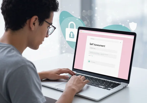 User considering privacy of online self-discovery test