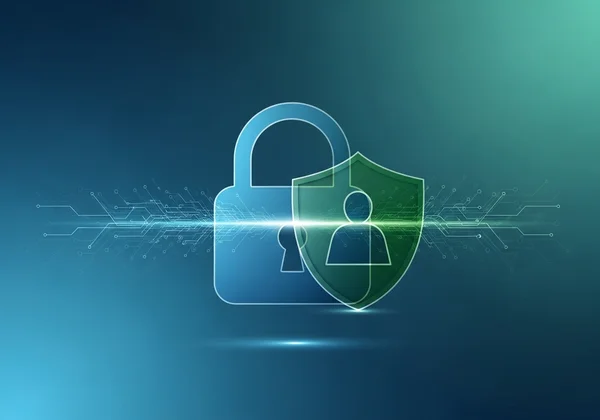 Abstract representation of privacy and data security online.