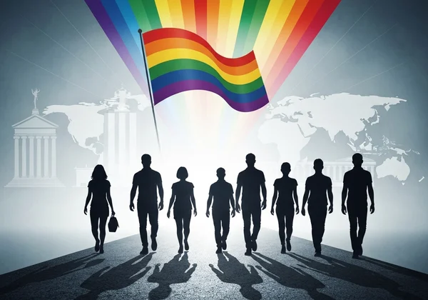 Symbolic image of LGBTQ+ rights and societal progress